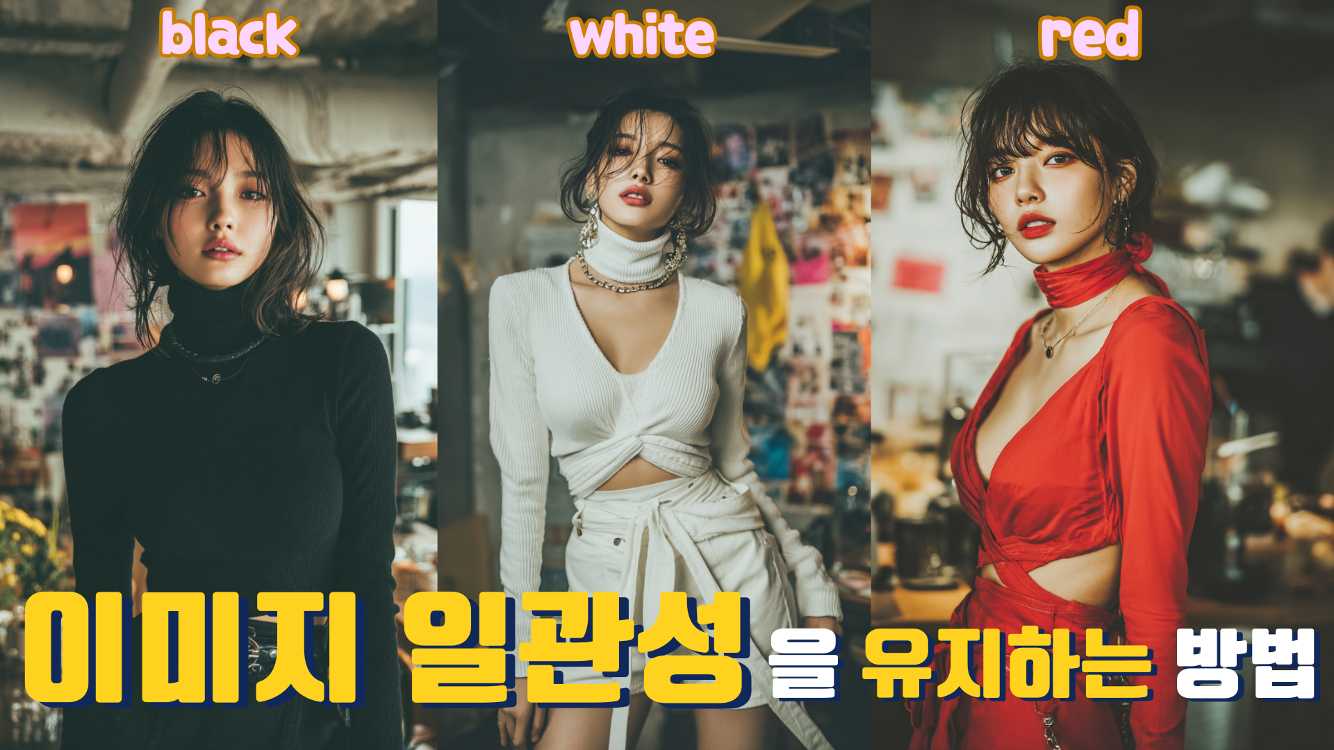 미드저니로 생성한 여성 이미지 3컷