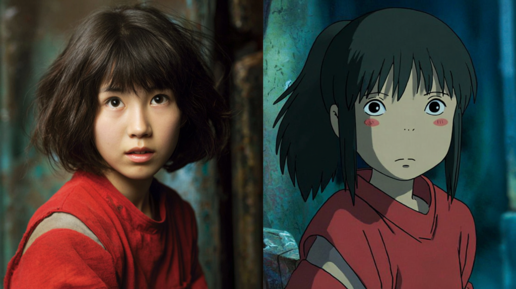 지브리 만화를 실사화 한 사진